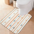 thumbnail image 2 of Yayeee Bath Rugs for Bathroom Floor Set of 2 Non Slip Fluffy Soft Absorbent Mat, Beige Nautical Pattern, 2 of 7