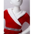 thumbnail image 6 of iEFiEL Girls Christmas Dancewear Long Sleeve Velvet Figure Ice Skating Roller Skating Tutu Dress Red 6, 6 of 7