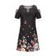 thumbnail image 4 of ICHUANYI Clearance Women Casual Slimming Draw Back Printed Short Sleeves Cold Shoulder Dress(Pink, M) Ichuanyi Ichuanyi, 4 of 8