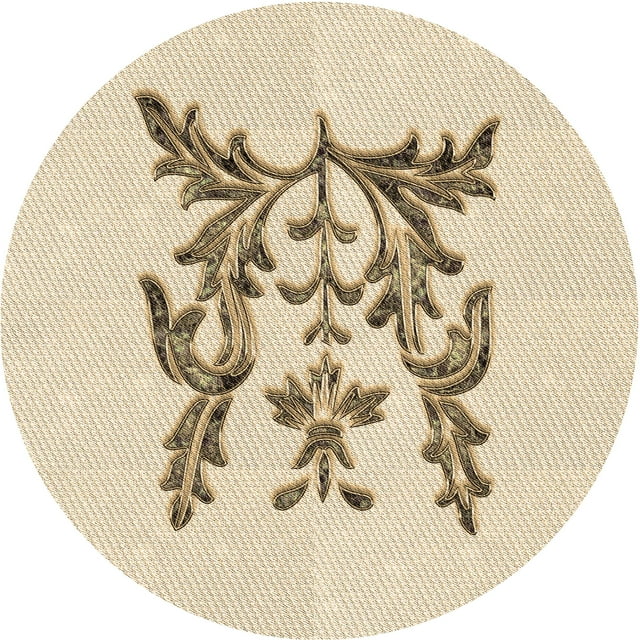 Ahgly Company Tapis Rond Lavable en Machine Intérieur Transitionnel Pérun Brun, 8 Pieds Rond