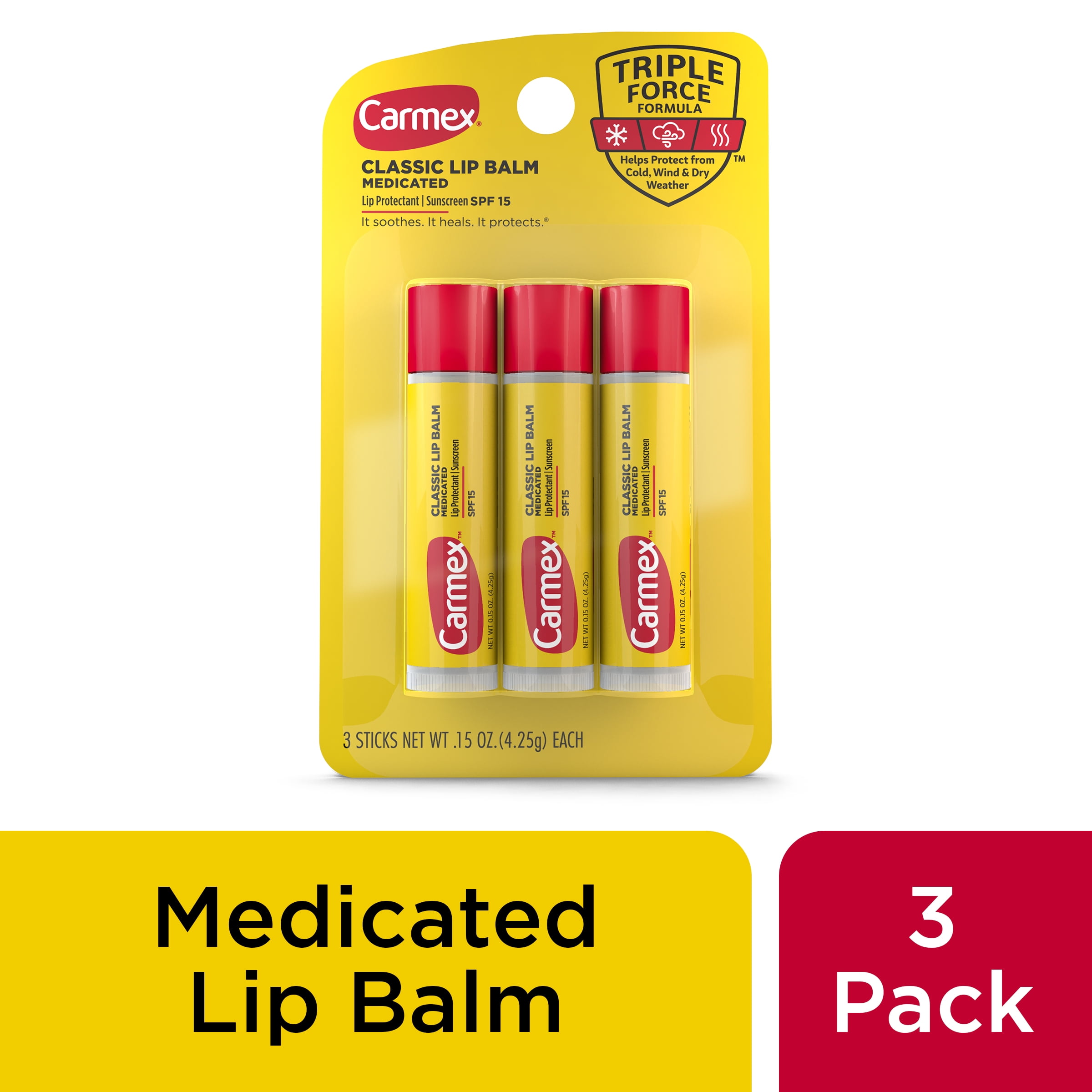 Carmex Medicated Lip Balm Sticks, Lip Moisturizer for Dry, Chapped Lips