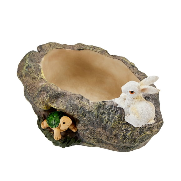 Kmbangi Cute Plant Pots Resin Stone Dead Wood Decorative Flower Pots Funny Succulent Planter Ornament for Home Garden Office