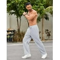 thumbnail image 3 of COOFANDY Men's Sweatpants Casual Lounge Cotton Pajama Yoga Pants Open Bottom Straight Leg Male Sweat Pants with Pockets XL Gray, 3 of 4