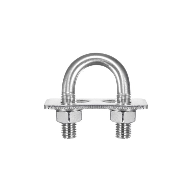 Unique Bargains Round U-Bolts 3 Sets 27mm Inner Width 56mm Length M10 with Nuts and Plates