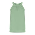 thumbnail image 5 of asdoklhq 2023 Summer Fall Womens Tops Clearance under $5 Womens Blouse Halter Tank Tops Summer High Neck Sleeveless Chiffon Tops Light Blue S, 5 of 7