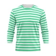 thumbnail image 5 of WIZUTIZ Mens Shirt Striped Cotton Spandex Crewneck Long Sleeve Basic Pullover Stripe Casual Crew Tee Shirt, 5 of 5