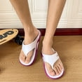 thumbnail image 4 of Couple Summer Flip‑Flops, Non‑Slip Thick‑Sole EVA Bathroom Slippers, Soft Cushion House Sandals For Indoor Outdoor Beach Household Daily Wear Purple, 4 of 4