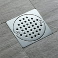 thumbnail image 1 of Desagüe de piso cuadrado para baños, cubierta extraíble incluida, sifón de ducha cromado con control de olores, 1 of 5