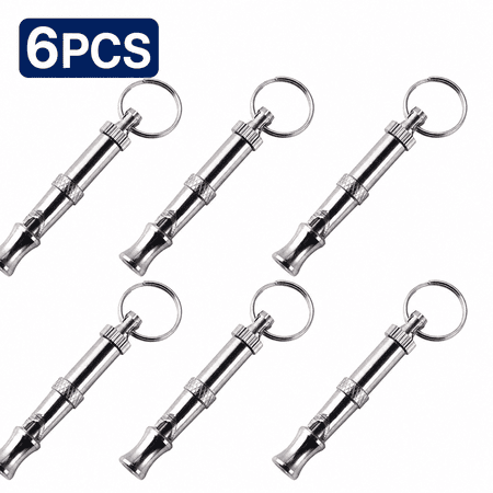 6 Pack Dog Whistle to Stop Barking, Adjustable Frequency Ultrasonic Silent Bark Control Tool, Professional Recall & Obedience Training Whistle for All Breeds