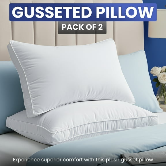PEKUR King Bed Pillow, 36"L x 18" W, Set of 6, Soft and High-Quality, Gusseted Pillow for All Sleep Positions (White)