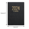 thumbnail image 3 of Hariumiu Smooth Writing Planner A7 2024 English Planner Faux Leather Hardcover 180 Pages Ink-proof Paper Mini Journal Diary Pocket Notebook for Students, 3 of 11