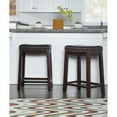 thumbnail image 2 of Linon Claridge Wood Set of Two Counter Stools in Brown, 2 of 5
