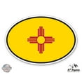 thumbnail image 1 of New Mexico State Flag Oval - 3" Vinyl Sticker - For Car Laptop I-Pad Phone Helmet Hard Hat - Waterproof Decal, 1 of 1