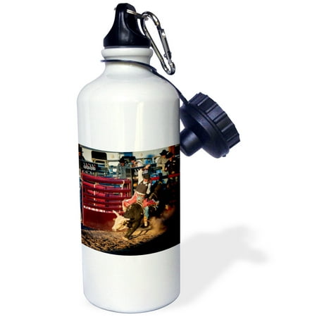 

3dRose Arizona Buckeye Hellzapoppin Arena. Cowboy rides bull at rodeo. - Straw Water Bottle 21-ounce