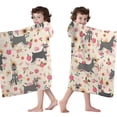 thumbnail image 4 of Schnauzer Dog and Pioneer Flower Hooded Bath Towel，60"x35" for Ages 3 To 12 Kids, Quick Dry Lightweight Soft Microfiber Hood Beach Towel Cover Up for Kids, 4 of 7