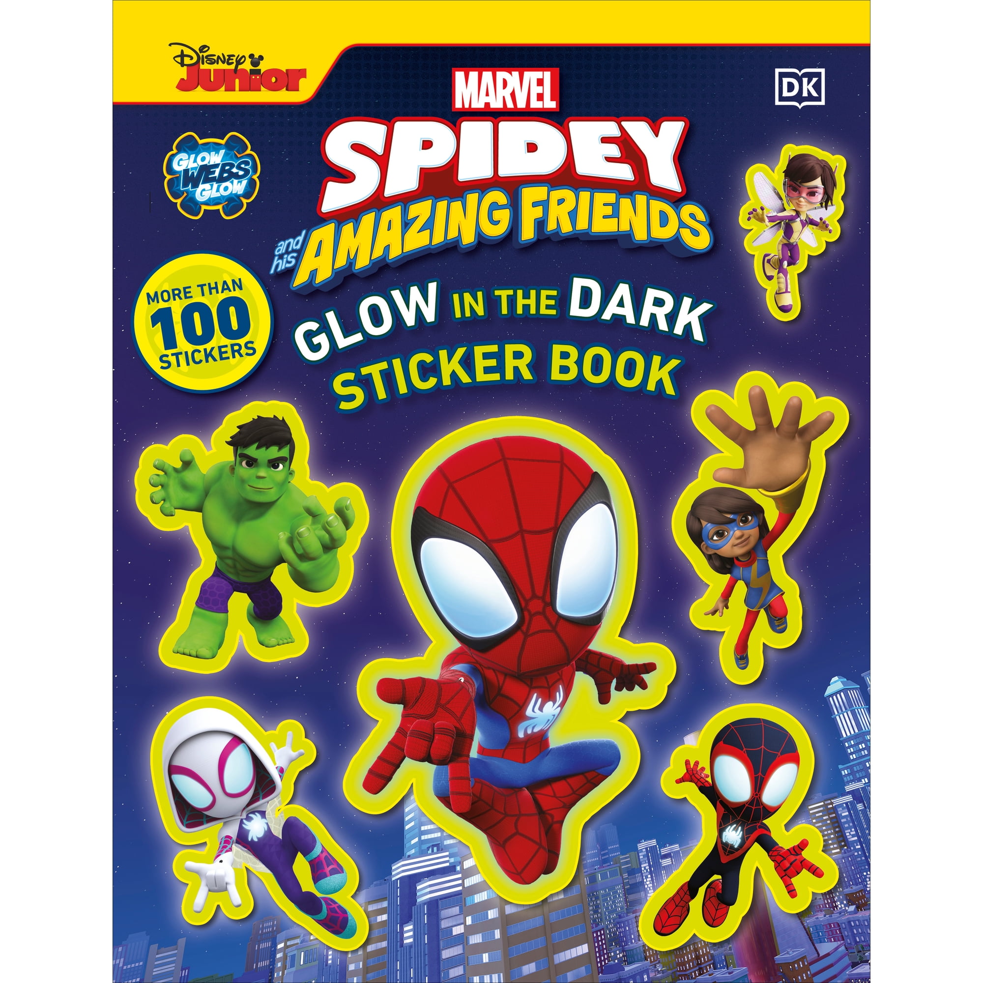 Marvel Spidey and His Amazing Friends Glow in the Dark Sticker Book: With More Than 100 Stickers (Paperback)