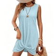 thumbnail image 6 of Bxsruta Women's Sleeveless Twist Knot Tunic Dress - Casual Crew Neck Knit Summer Mini Dress, Pullover Lightweight Soft Breathable Stretchy and Comfortable Fabric for Everyday Wear, 6 of 7