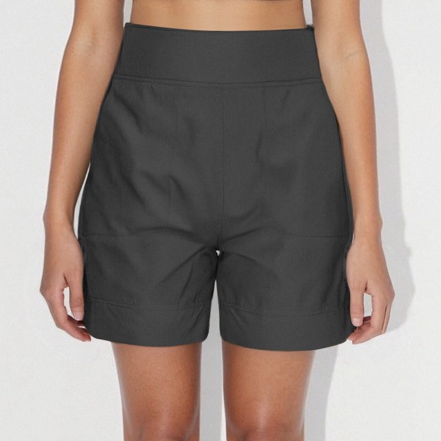 WILLBEST Pantalones Cortos Casuales de Verano para Mujer, Cintura Elástica, Entrepierna de 18 Cm, Cómodos Conjuntos de Playa con Bolsillos Prácticos para Uso Diario. Chica