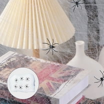 Coollooc 7 sqft Halloween Spider Web Decorations with 6 Extra Fake Spiders, Super Stretchy Cobwebs for Halloween Decor Indoor and Outdoor, Giant Fake Spiderweb Decor Halloween Decoration