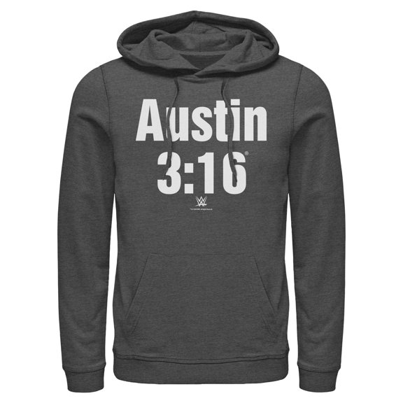 Mens WWE Stone Cold Steve Austin 3:16 White Logo Lightweight Hoodie