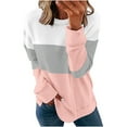 thumbnail image 1 of EQWLJWE Chemises à Manches Longues pour Femmes Boutonnées Femmes Décontractées Patchwork Imprimé Col Rond Chandail à Manches Longues Blouse Chandail en Molleton Hauts Vêtements d'Automne pour Femmes, 1 of 5