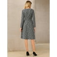 thumbnail image 5 of DARING DIVA Tweed Long Sleeve Elegant Work A-Line Dress XL Black, 5 of 7