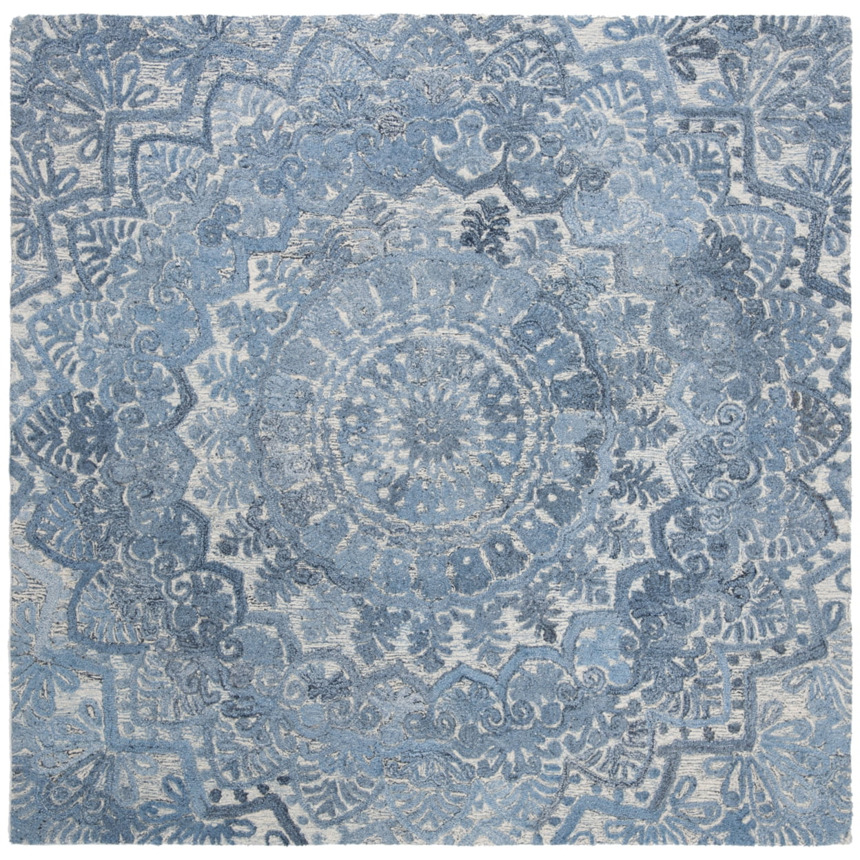 SAFAVIEH Marquee Georgiana Floral Area Rug, Blue/Ivory, 8' x 8' Round