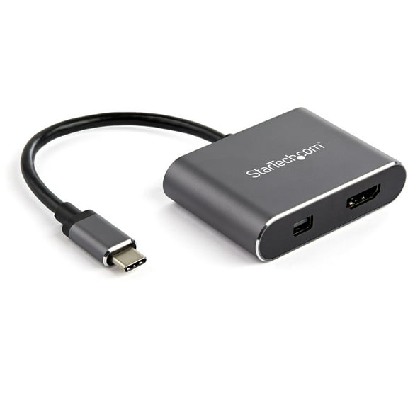 StarTech USB C Multiport Video Adapter - 4K 60Hz USB-C to HDMI 2.0 or Mini DisplayPort 1.2 Monitor Adapter CDP2HDMDP