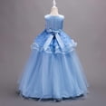 thumbnail image 5 of ATOGUTA Girl Dresses for Special Occasions Blue Sleeveless Tulle Long Formal Wedding Pageant Party Fancy Princess Ball Gown Dresses 5T-15, 5 of 5