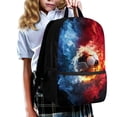 thumbnail image 3 of Binienty Flame Soccer Print Kids School Backpack for Teens 7-14 17 Inch Laptop Sleeve Customizable Shoulder Strap Large Capacity Casual Travel Daypack Bookbag, 3 of 6