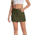 thumbnail image 3 of Women Solid Color High Waist Mini Skirt with Multi Pockets Fairy Grunge Aesthetic Skirt Streetwear-As photo shows_b-XL, 3 of 7