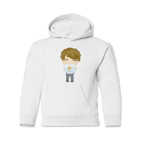 Boy With Pet Fish Hoodie Juniors -Image by Shutterstock, Small