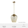 thumbnail image 7 of Hunter - Vidria 1-light Alturas Gold, Medium Size Pendant Light, Dimmable, Formal Style, Bell Shaped, for Bedrooms, Dining, Living Rooms - 45236, 7 of 7
