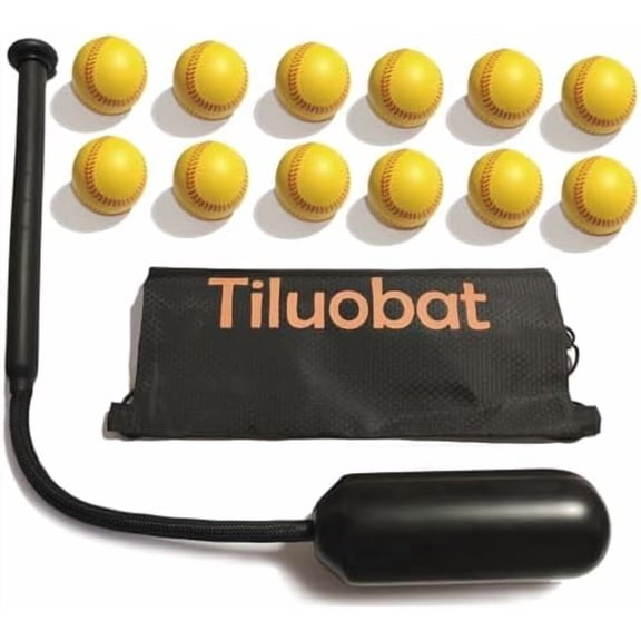 The Yellow Baseball Swing Trainer kit Includes 12 Training Balls and 1 Centrifugal Swing Trainer, as Well as a Rope Baseball Batting bat for Comprehensive Training.$$