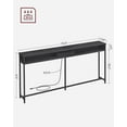 thumbnail image 3 of Narrow Console Table 70.9" with 2 Outlet and 2 USB Ports Sofa Table with Charging Station Long Entryway Table for Hallway Living Room Black, 3 of 7