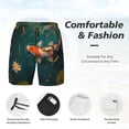 thumbnail image 5 of Lsque Mens Swim Trunks Koi Pond Lilies Pattern - Bathing Suit Compression Liner - Beach Swim Shorts Swimwear - (S-3XL) - Stretch Quick Dry -Small, 5 of 9