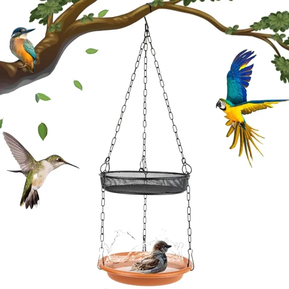 Hanging Bird Bath Hanging Bird-Feeder-Tray