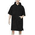 thumbnail image 3 of Censtreet Women's Hooded Long Sleeved Pocket Solid Color Cape Bathrobe, 3 of 3