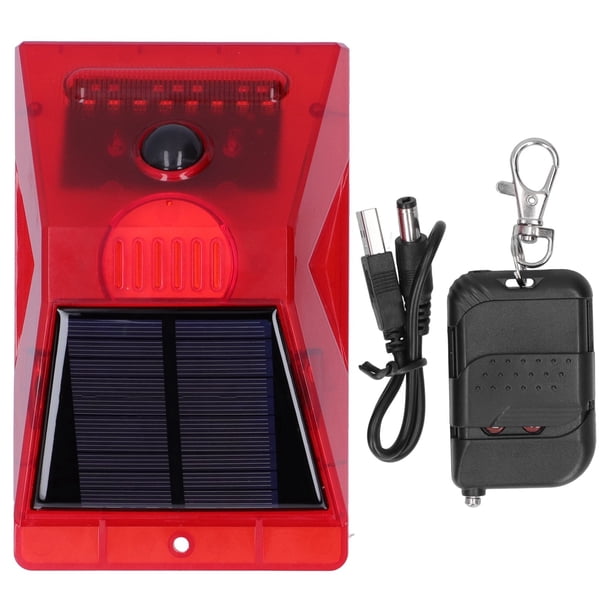Luz solar estroboscópica, con control remoto, lámpara de alarma impermeable IP65, 4 modos de sensor de movimiento para Orchard Farm Villas LYD Suministros de jardín