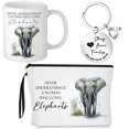 thumbnail image 1 of Set de regalo Inbagi Elephant con forma de bolsa de cosméticos, taza de café y llavero, 1 of 7