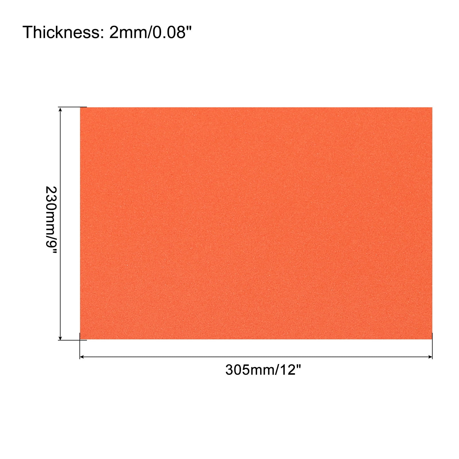 EVA Foam Sheets Orange 12 Inch x 9 Inch 2mm Thickness for Crafts DIY Pack of 30