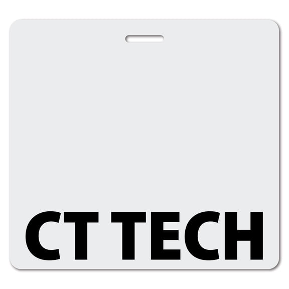 CT TECH Heavy Duty Horizontal White (50 pack) - Spill & Tear Proof Cards - 2 Sided USA Printed Quick Role Identifier ID Tag Backer by BadgeZoo