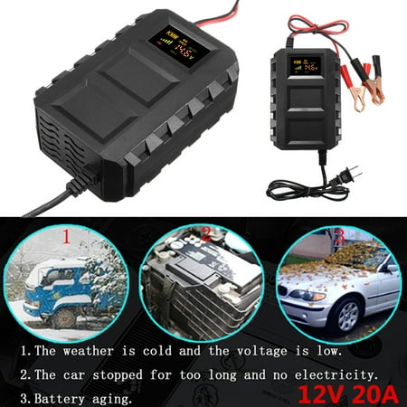12V 20A LCD Intelligent Automobile Car Battery Jump Starter Engine Starter For Car Van Motorcycle US Overheat
