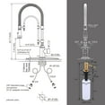 thumbnail image 6 of Wowow 20.7 in.Single Handle Convenient Pull Down Sprayer Kitchen Faucet in Gold and Chrome with Soap Dispenser, 6 of 7