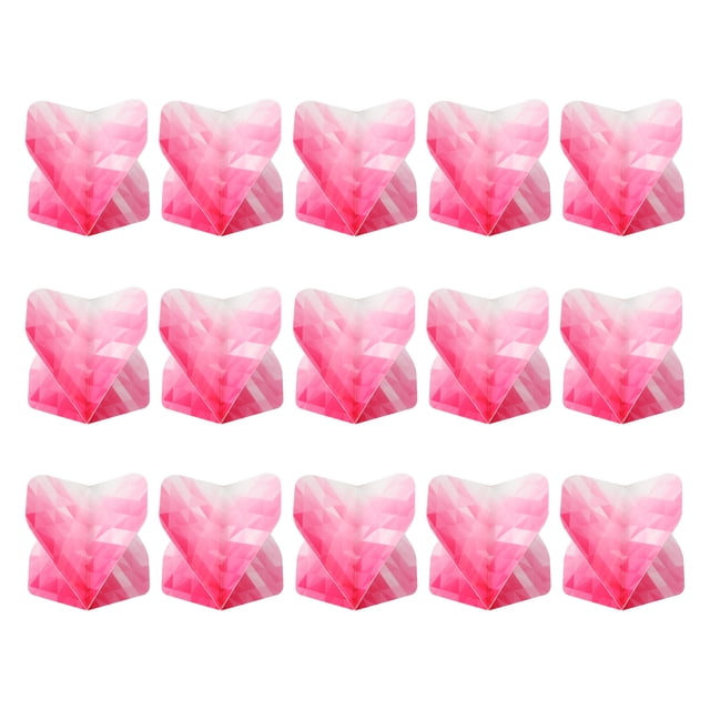 Unique Bargains Standard Dart Flights, 15 Pack Flights Geometric Pattern, Pink, White