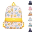 thumbnail image 2 of FUZHIQ Cute Animal Print School Backpack for 1st 2nd 3rd 4th Grade, Bookbag with Color Block , Durable Back to School Backpack, Yellow, 2 of 7