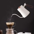 thumbnail image 6 of Esquirla 600ml Pour Over Watering Can Comfortable Handle Spout with Wooden Handle Coffee Pot Teapot for Outdoor Indoor Picnic Bar White, 6 of 8