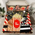 thumbnail image 2 of Manfei Movie Theater Theme Bed Sheets,Cinema Popcorn King Sheets,Retro Filmstrip Sheet Set For Girl,Microfiber Bedroom Decor,4-Piece, 2 of 7