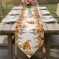 thumbnail image 6 of Fall Orange Pumpkins Table Runner Linen Burlap Table Runner 72 Inches Long Thanksgiving Autumn Gnoems Flower Leaf Dresser Scarves for Kitchen Island Coffee Dining Room Party Holiday Decor 18"x72", 6 of 8