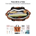 thumbnail image 4 of Tote Bag for Women - Halloween Framed Icons Pattern Shoulder Bag - Large Utility Work Duffle Bag with Zipper Handbag for Travel, Work, Sprots, 4 of 5
